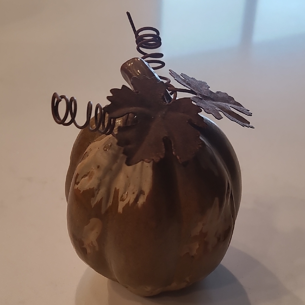 Pier 1 Imports Rustic Brown Ceramic Pumpkin Decor